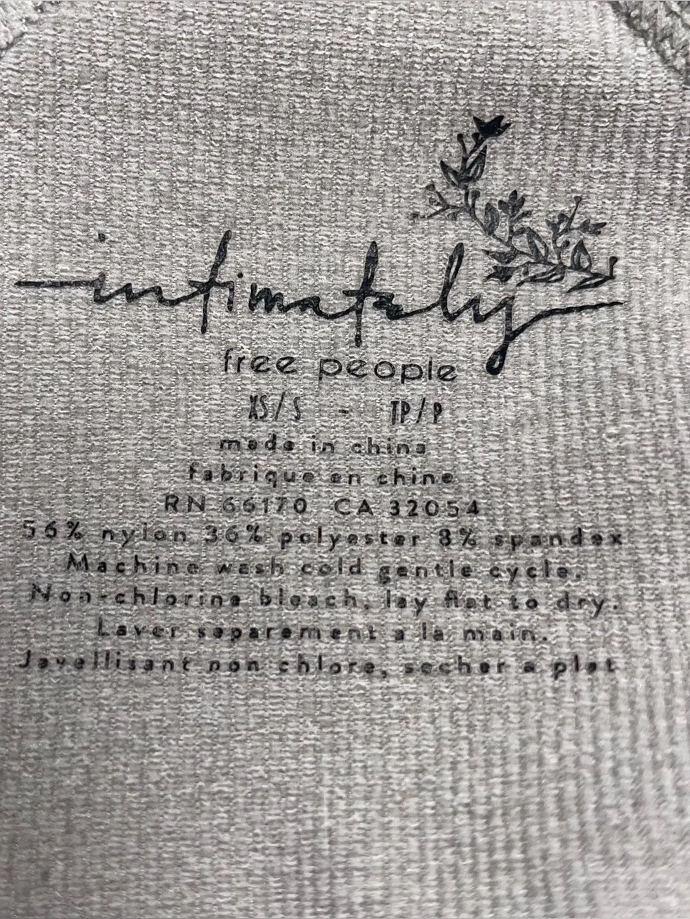 Intimately Free People Light Grey Racerback Athleisure Tank Top Clean Girl